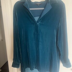 Lafayette 148 New York Teal Blouse